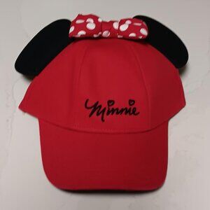 DISNEY Minnie Mouse Hat Embroidered Snapback with Ears and Bow Size Child